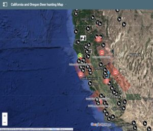 map of private land leases for deer hunting on private ranches in california